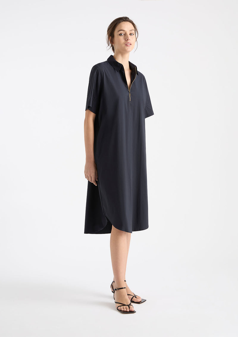 Mela Purdie Microprene SS Zip Front Dress