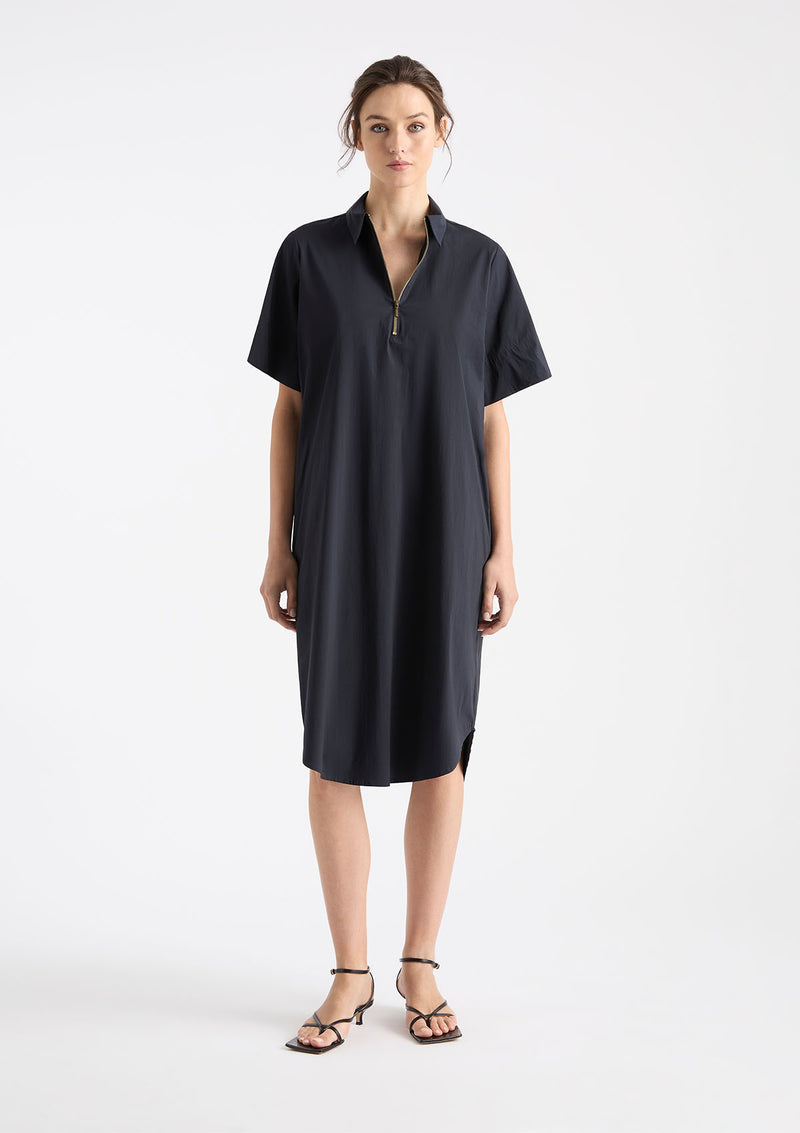 Mela Purdie Microprene SS Zip Front Dress