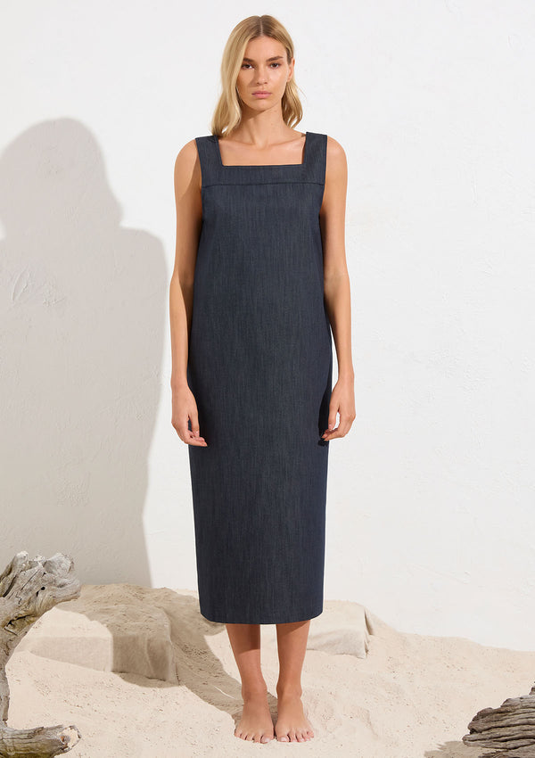 Mela Purdie Soft Stretch Denim Cube Dress