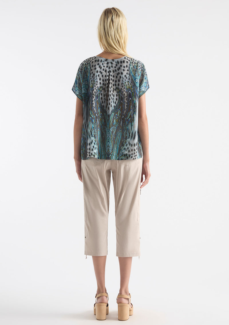 Mela Purdie Peacock Print Silk Cap Shell