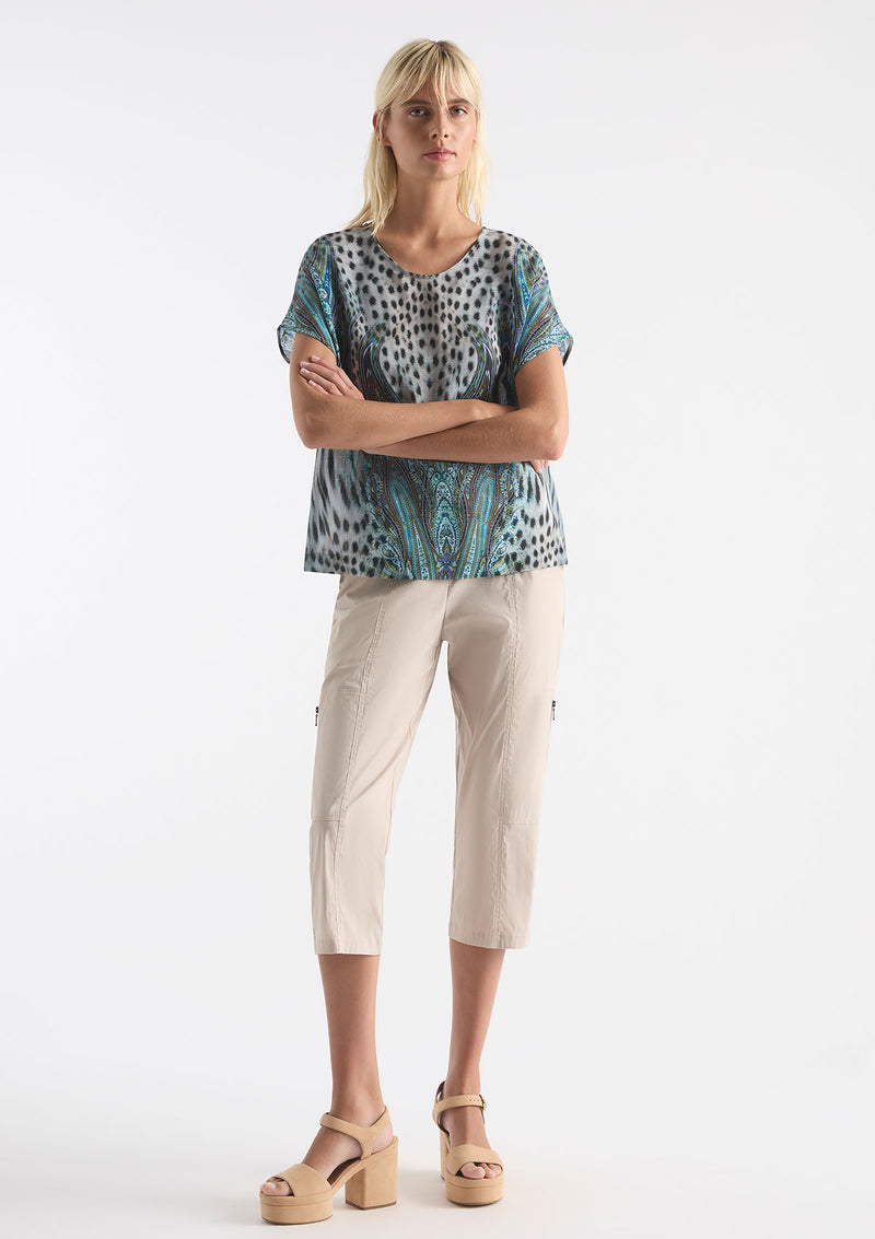 Mela Purdie Peacock Print Silk Cap Shell