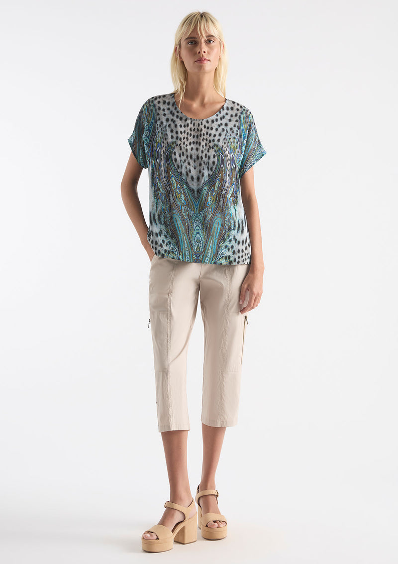 Mela Purdie Peacock Print Silk Cap Shell