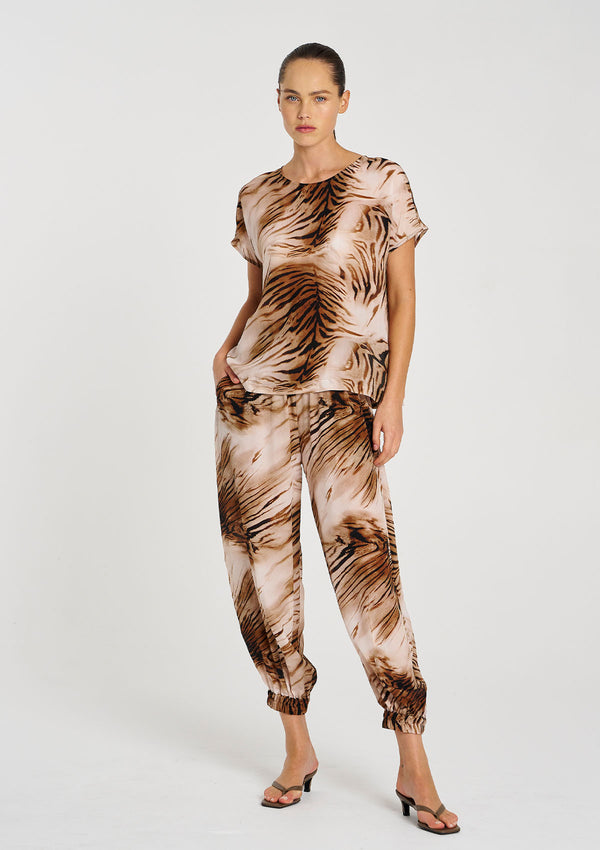 Mela Purdie Silk Tiger Print Cap Shell