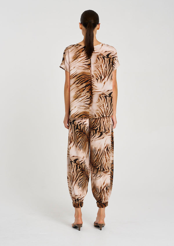 Mela Purdie Silk Tiger Print Cap Shell