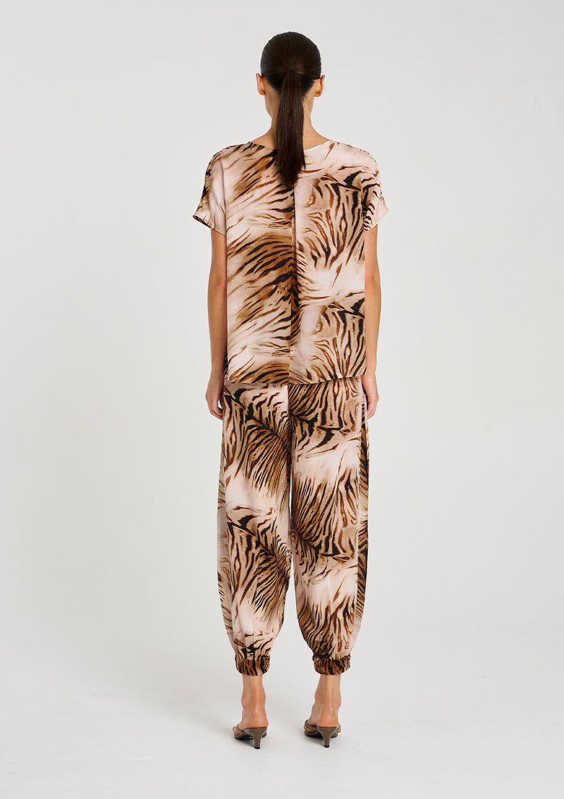 Mela Purdie Silk Tiger Print Cap Shell