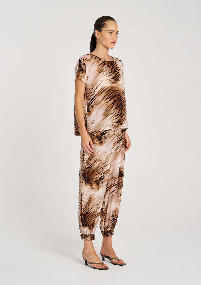 Mela Purdie Silk Tiger Print Cap Shell
