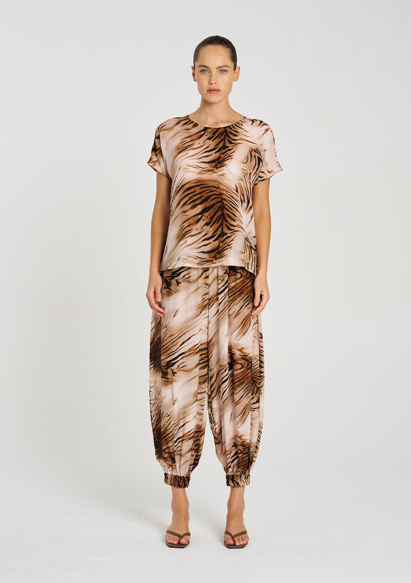 Mela Purdie Silk Tiger Print Cap Shell