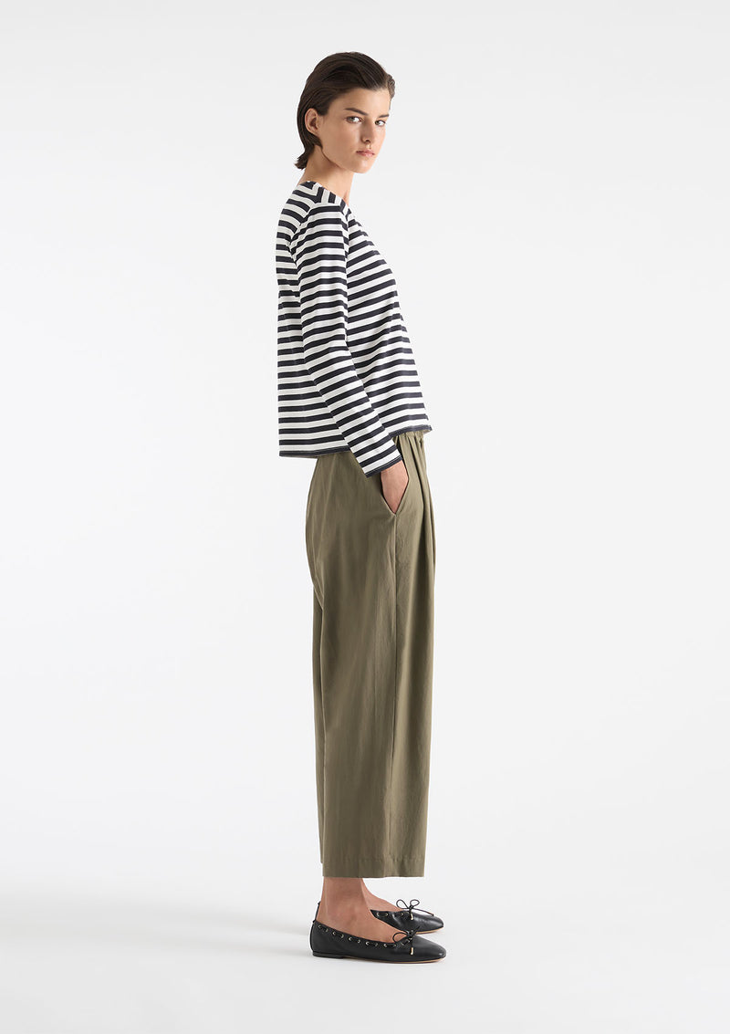 Mela Purdie Bevel Stripe V Neck Top