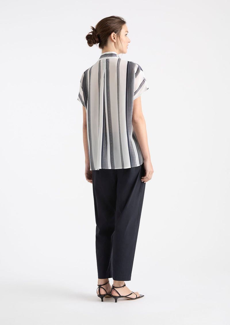 Mela Purdie Gradient Stripe Silk Cylinder Shell