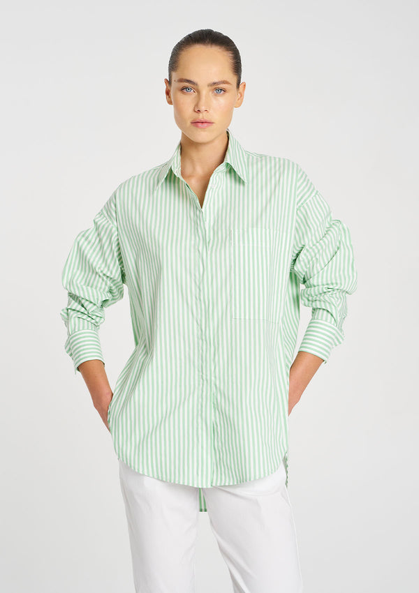 Mela Purdie Stripe Microprene Relaxed Pocket Shirt