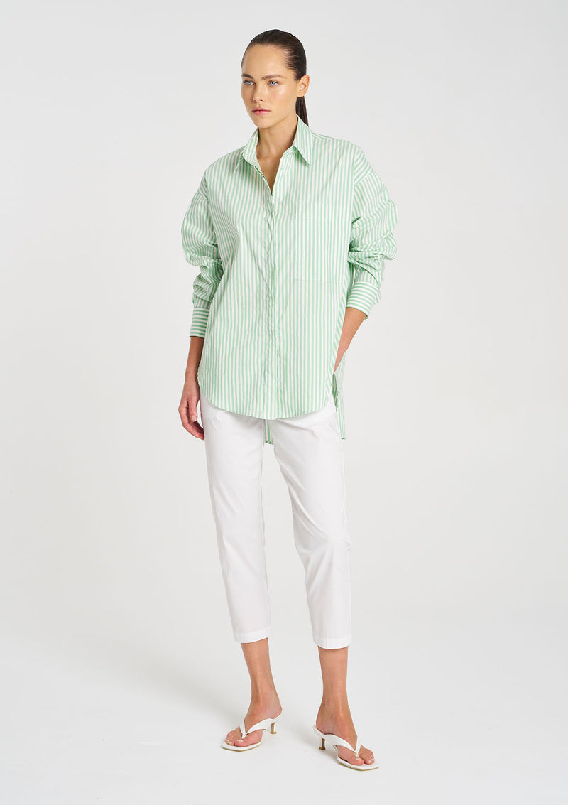 Mela Purdie Stripe Microprene Relaxed Pocket Shirt