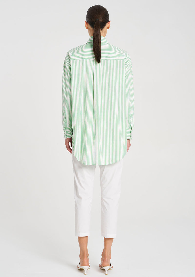 Mela Purdie Stripe Microprene Relaxed Pocket Shirt