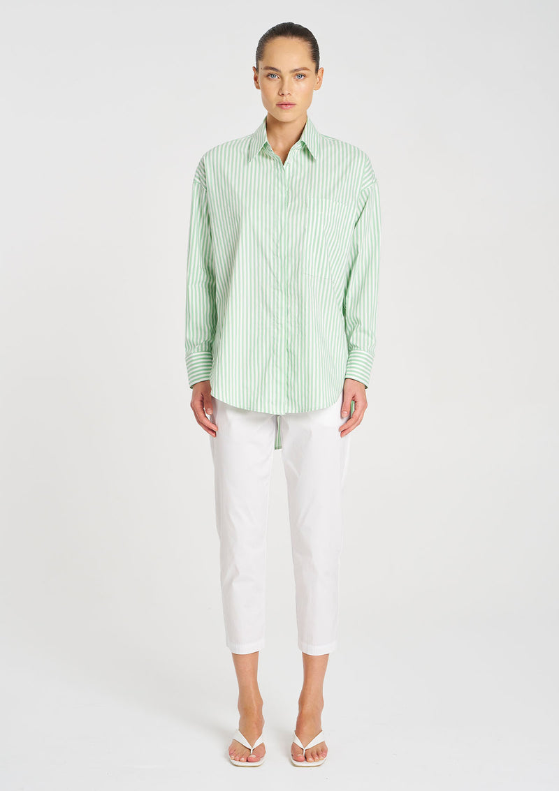 Mela Purdie Stripe Microprene Relaxed Pocket Shirt