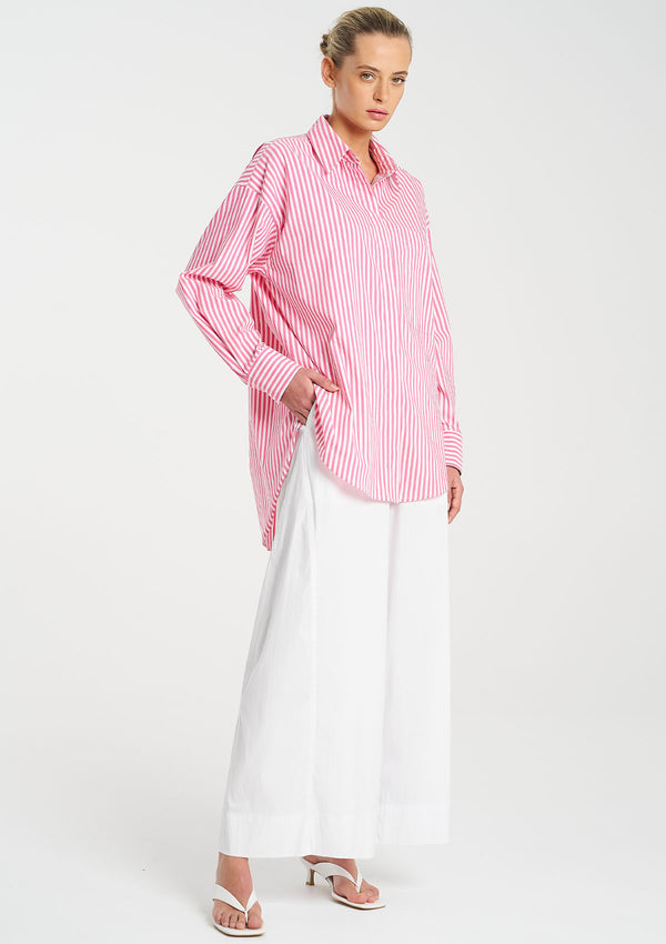 Mela Purdie Stripe Microprene Relaxed Pocket Shirt