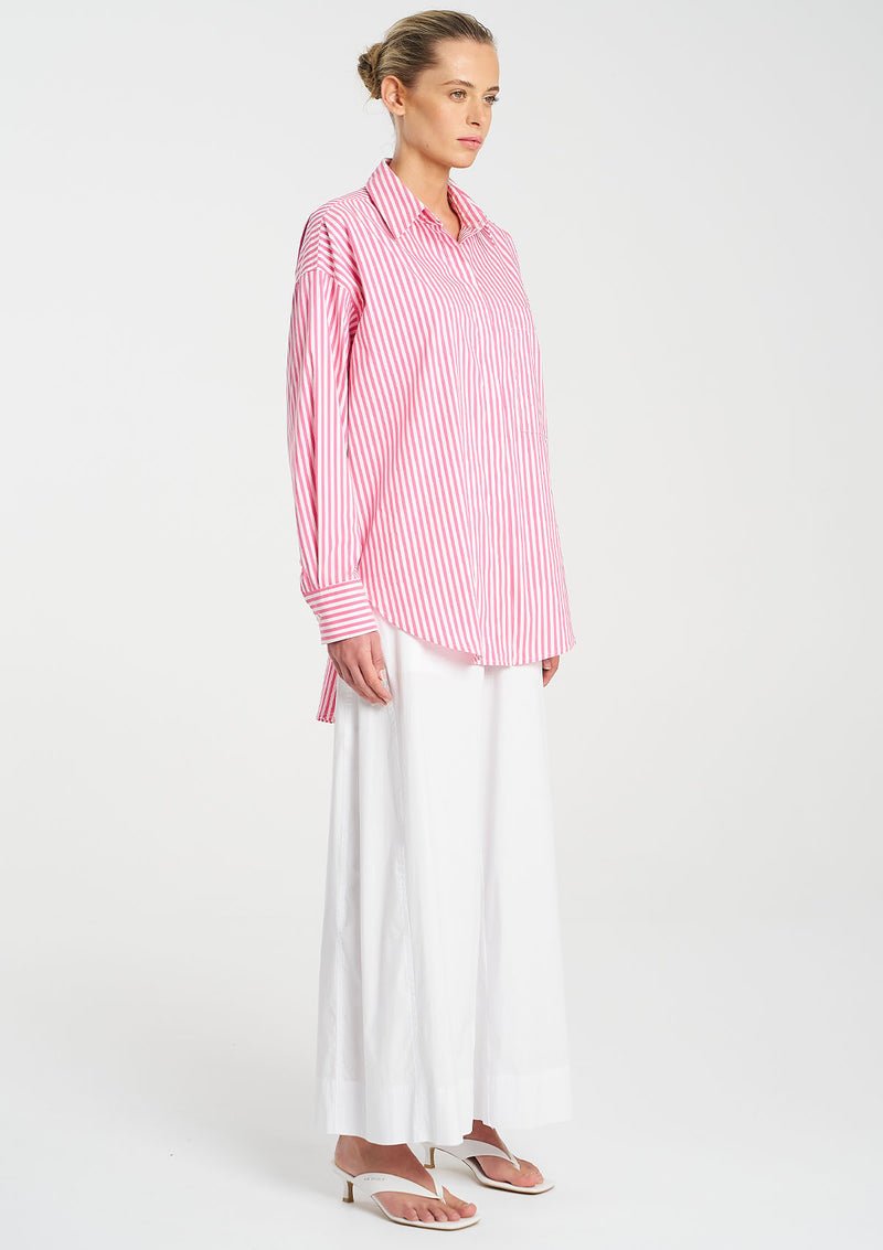Mela Purdie Stripe Microprene Relaxed Pocket Shirt