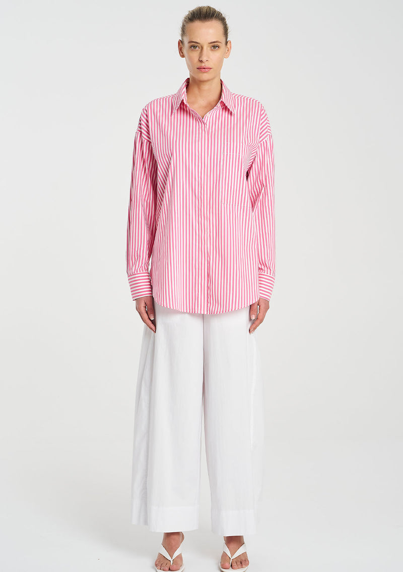 Mela Purdie Stripe Microprene Relaxed Pocket Shirt