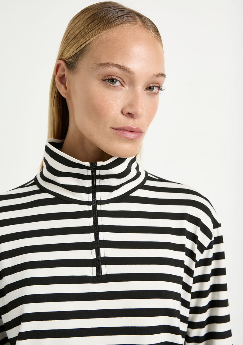 Mela Purdie Bevel Stripe Half Zip Sweater