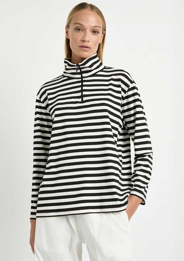 Mela Purdie Bevel Stripe Half Zip Sweater
