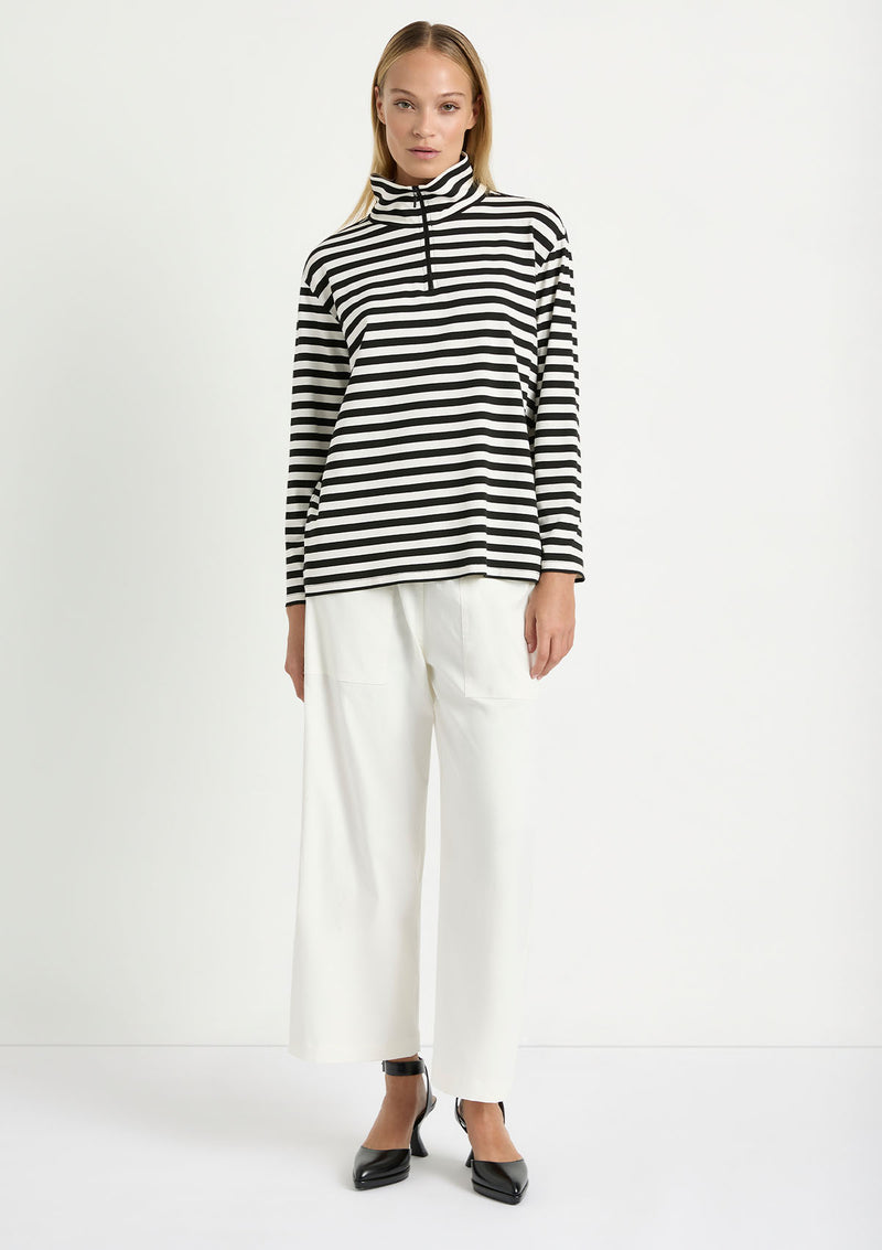 Mela Purdie Bevel Stripe Half Zip Sweater