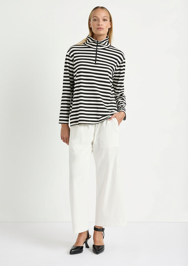 Mela Purdie Bevel Stripe Half Zip Sweater