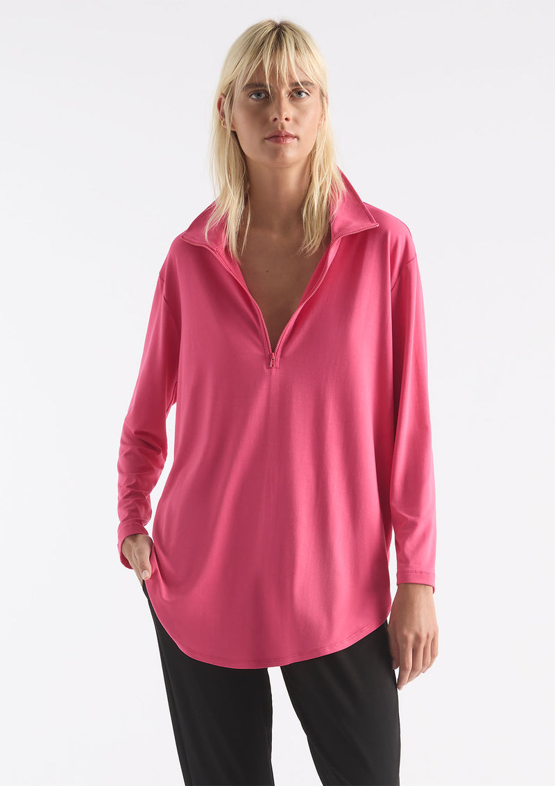 Mela Purdie Matte Jersey Zip Front Sweater