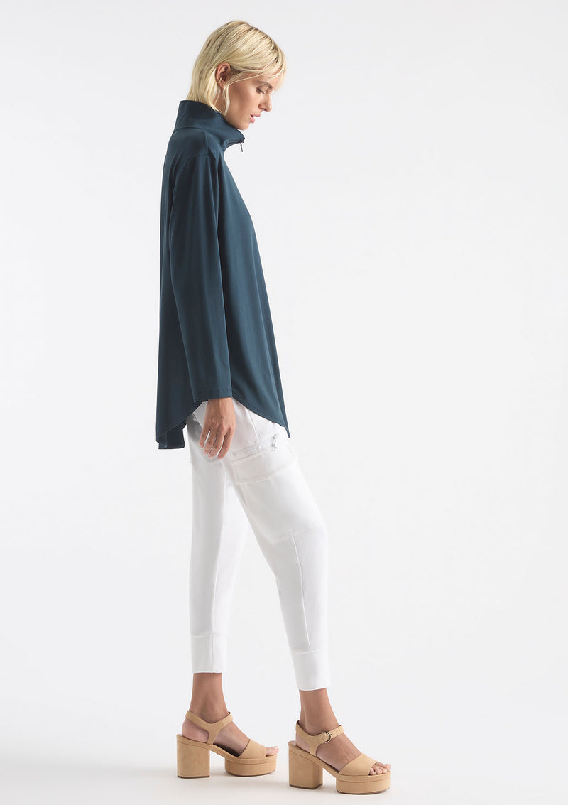 Mela Purdie Matte Jersey Zip Front Sweater