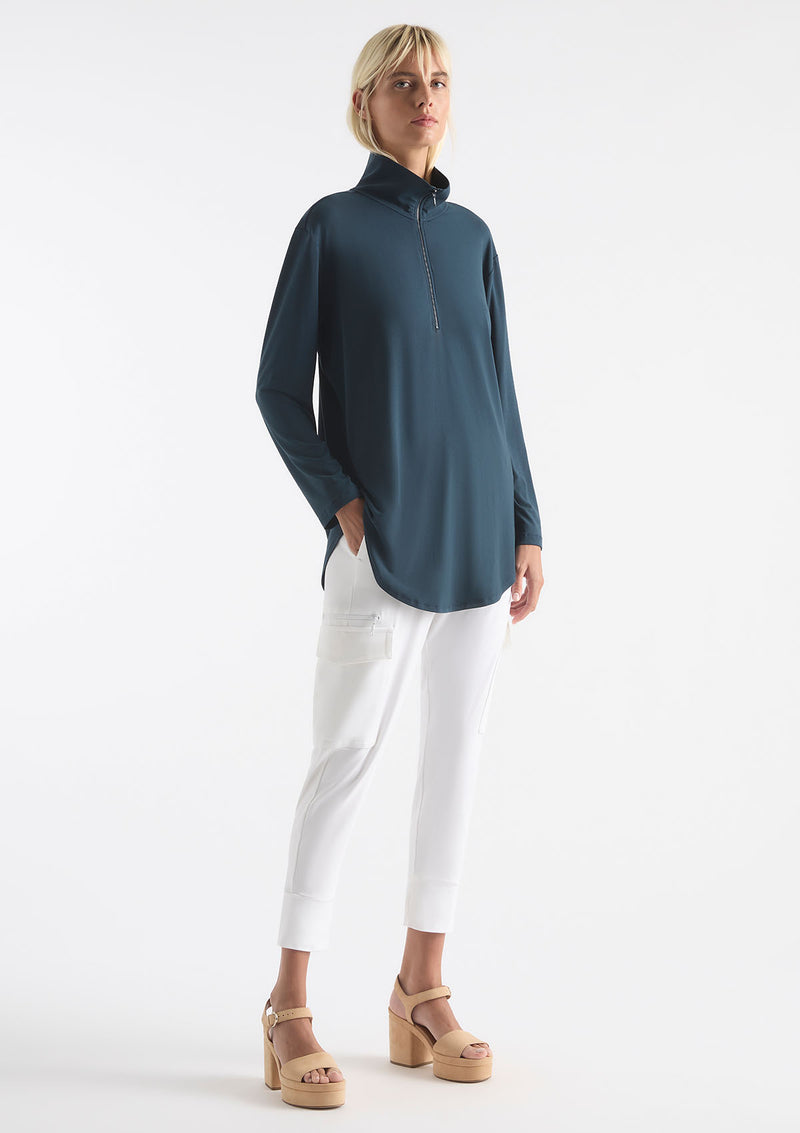 Mela Purdie Matte Jersey Zip Front Sweater