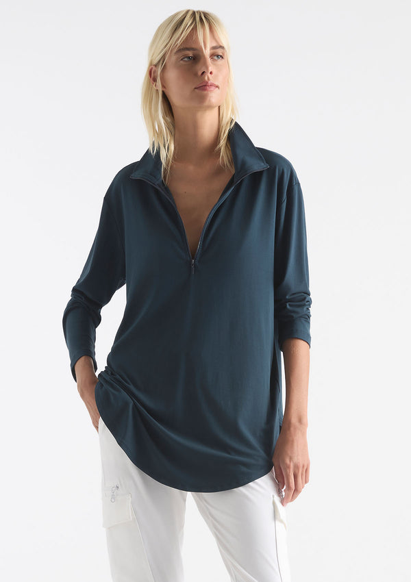 Mela Purdie Matte Jersey Zip Front Sweater