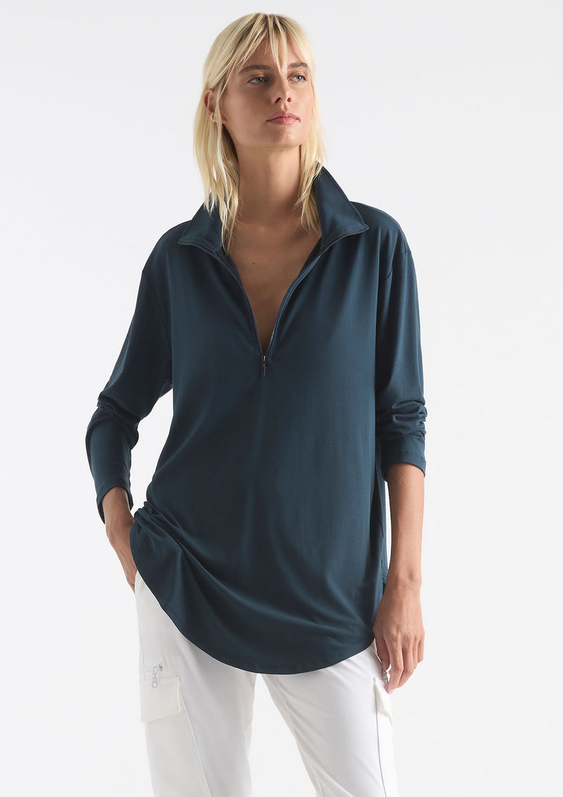 Mela Purdie Matte Jersey Zip Front Sweater