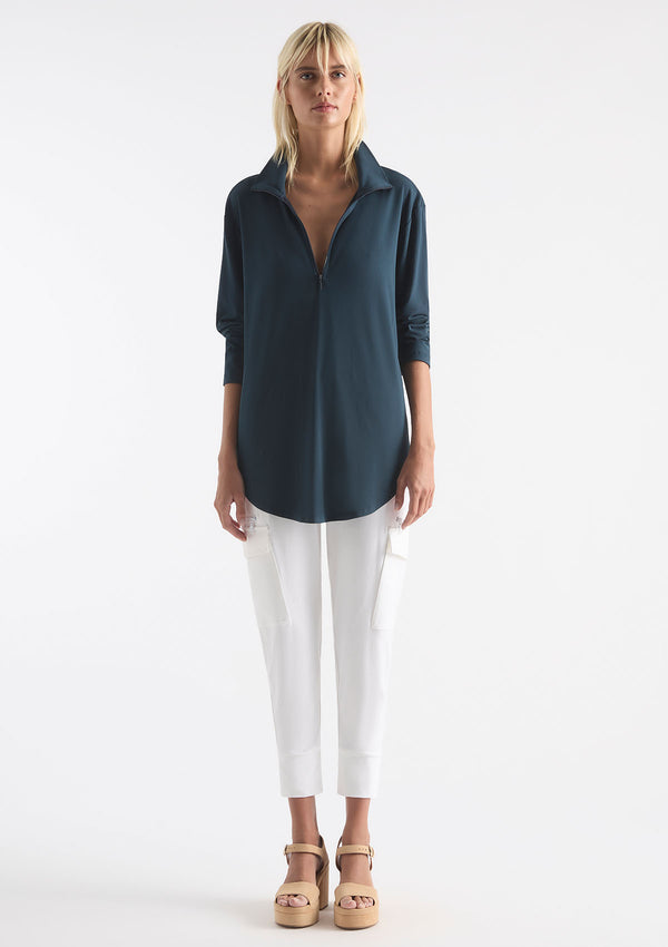 Mela Purdie Matte Jersey Zip Front Sweater