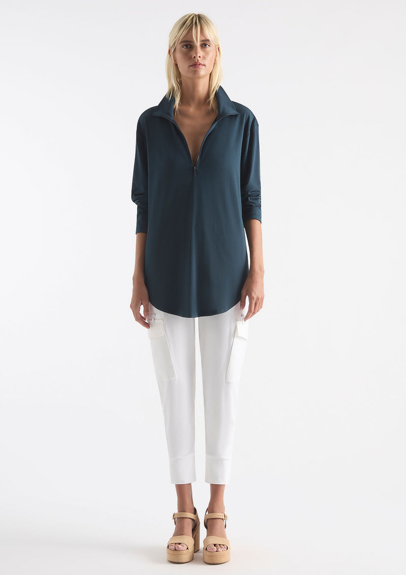 Mela Purdie Matte Jersey Zip Front Sweater