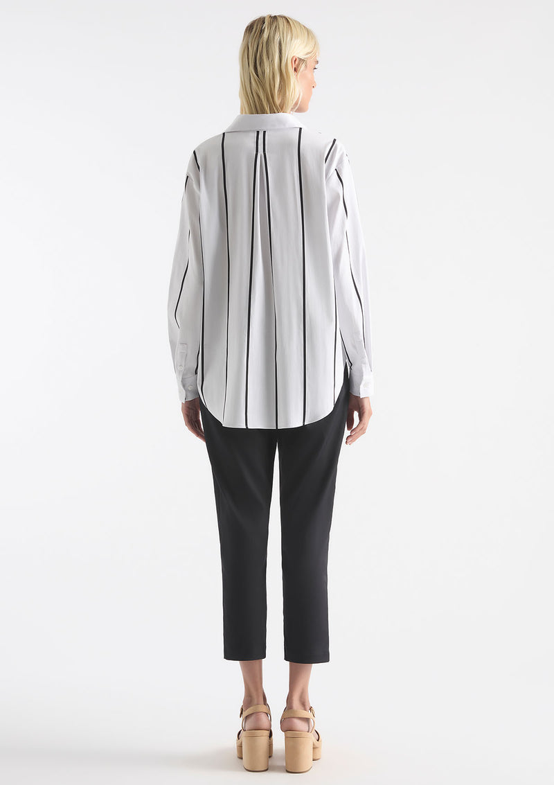 Mela Purdie Mono Stripe Popilene Zip Front Shirt