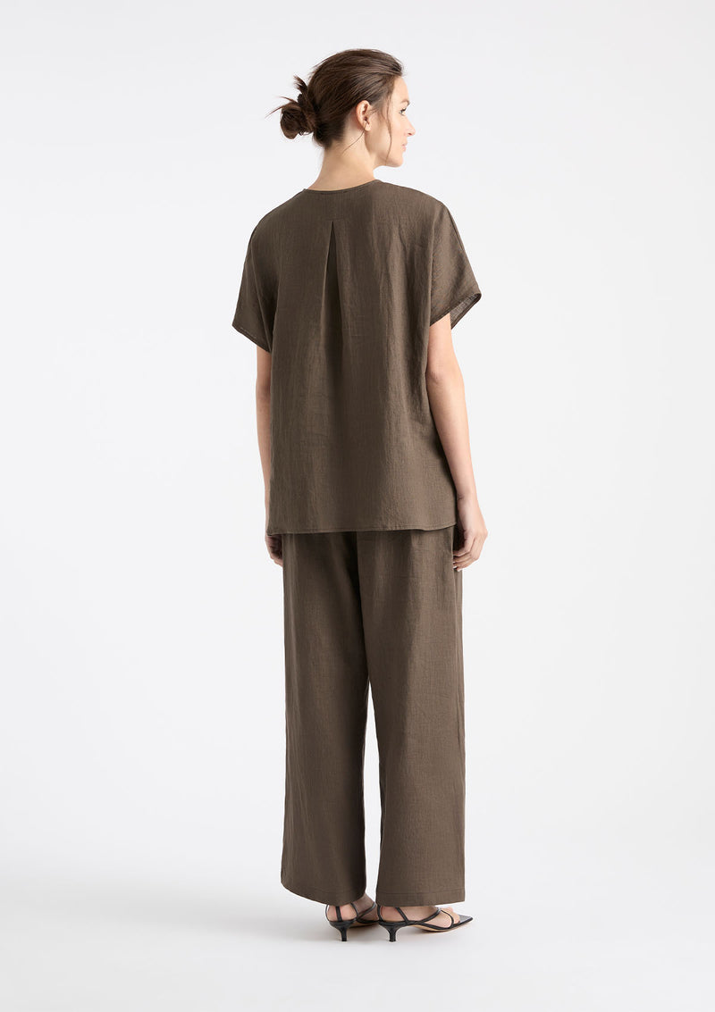 Mela Purdie Pure Linen Wedge Shell
