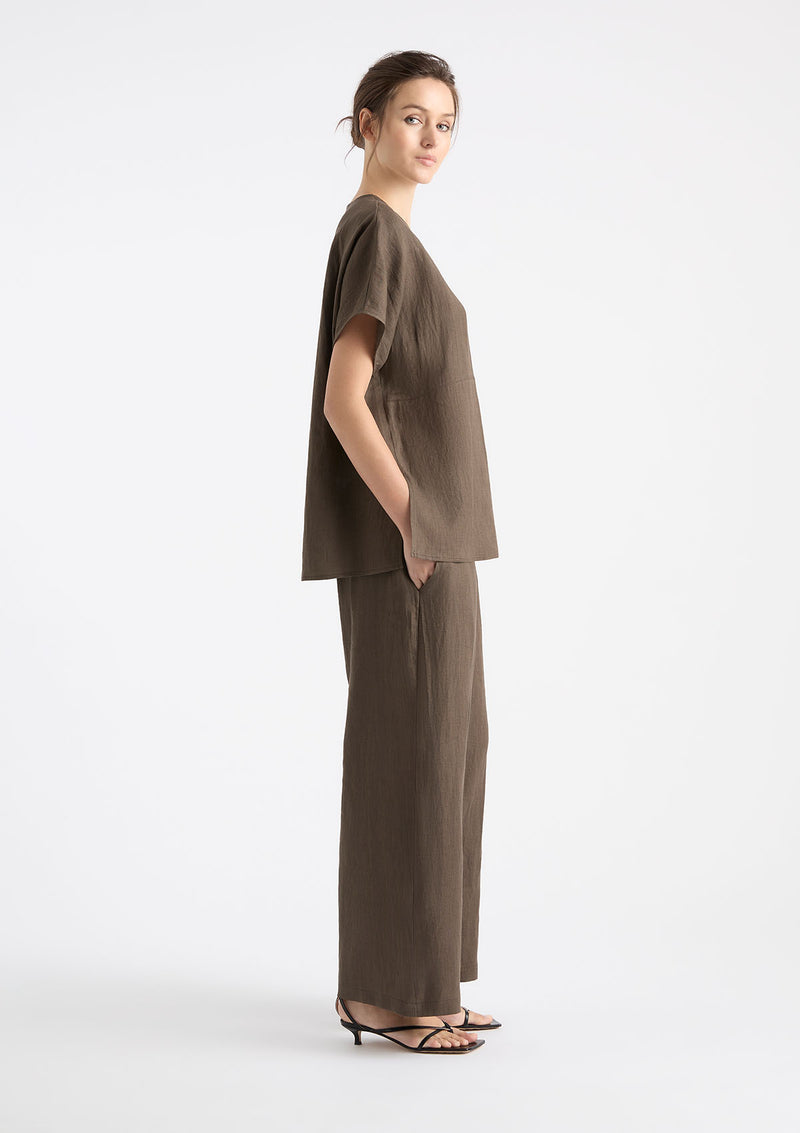 Mela Purdie Pure Linen Wedge Shell