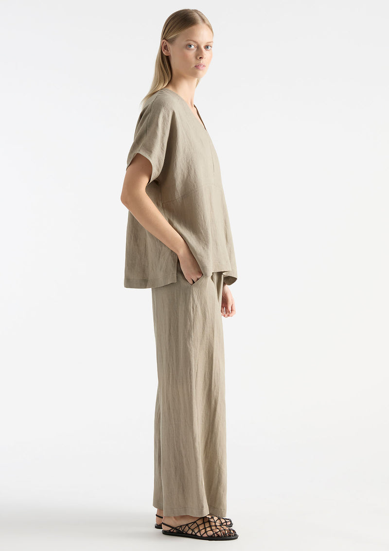 Mela Purdie Pure Linen Wedge Shell