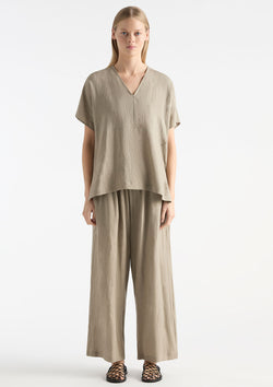 Mela Purdie Pure Linen Wedge Shell