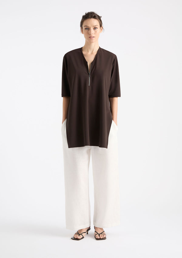 Mela Purdie Powder Knit V Zip Tunic