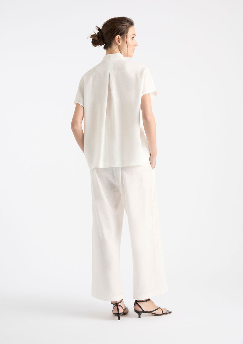 Mela Purdie Pure Linen Straw Pleat Shell