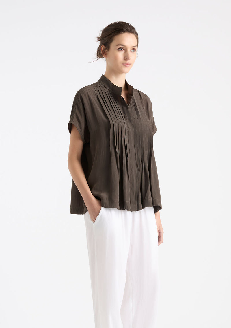 Mela Purdie Mache Straw Pleat Shell