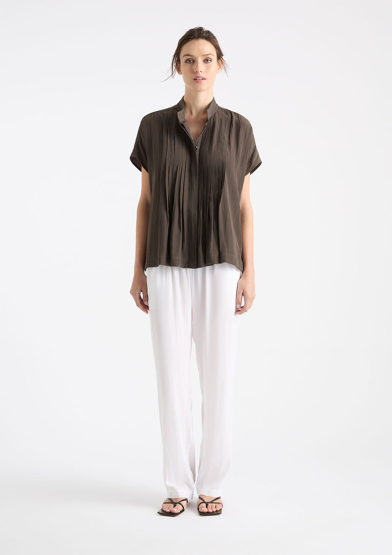 Mela Purdie Mache Straw Pleat Shell
