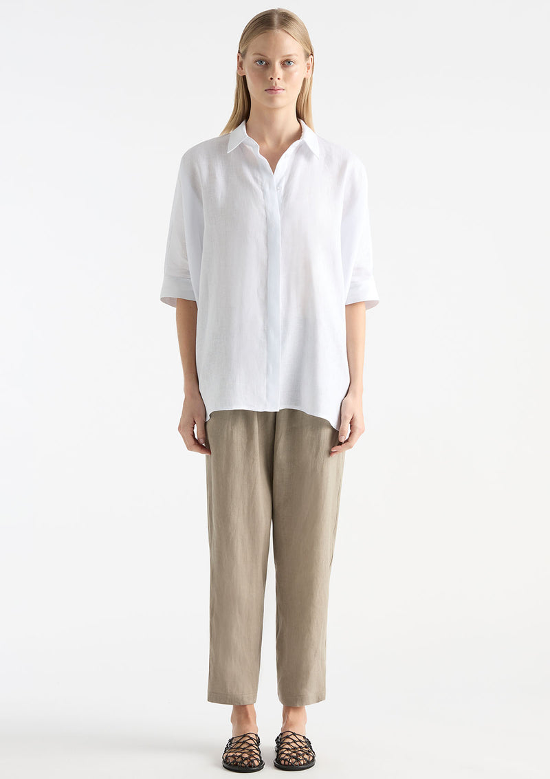 Mela Purdie Pure Linen Chisel Panama