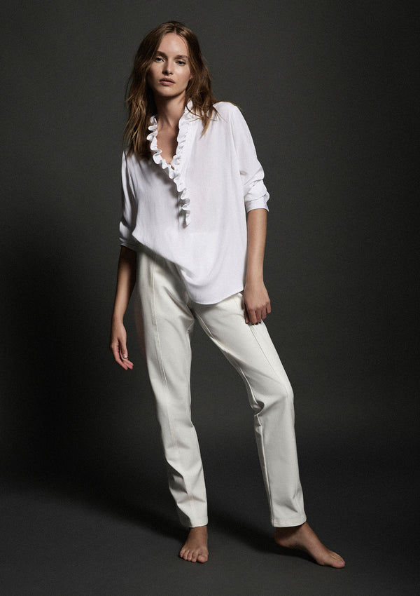 Mela Purdie Mache Frill Neck Blouse