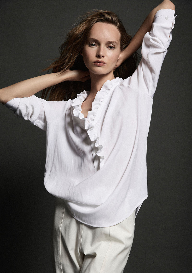 Mela Purdie Mache Frill Neck Blouse