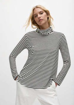 Mela Purdie Straw Stripe Turtle Neck Top