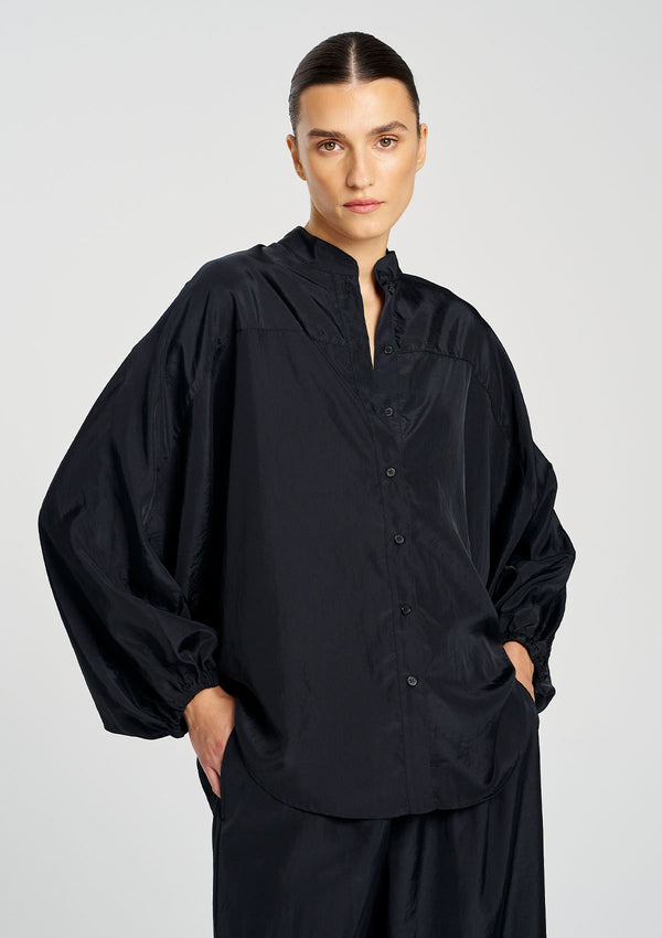 Mela Purdie Tumbled Taffeta Billow Blouse