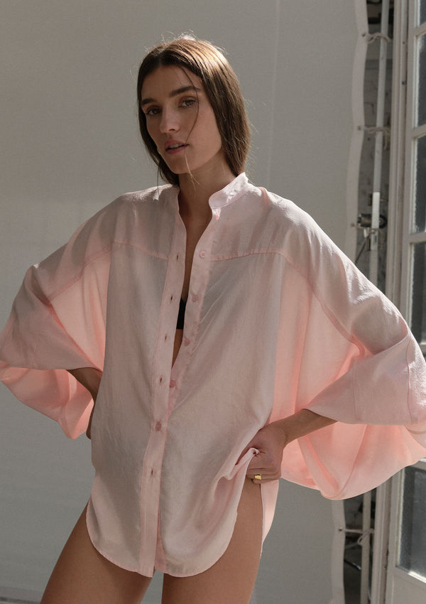 Mela Purdie Tumbled Taffeta Billow Blouse