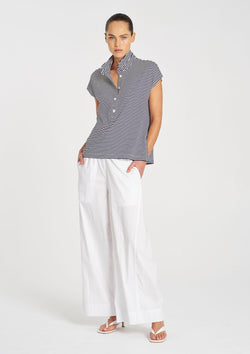 Mela Purdie Yacht Stripe Jersey Henley Tank