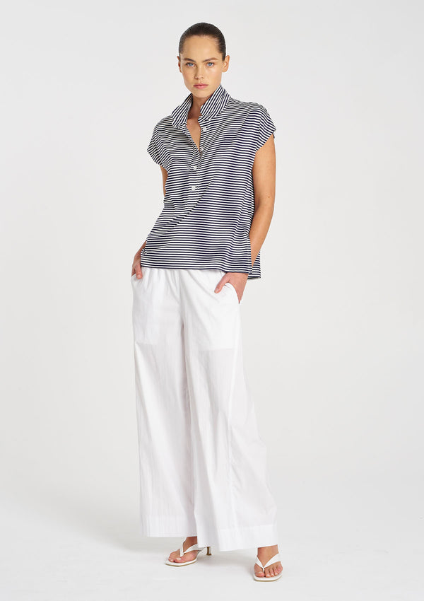 Mela Purdie Yacht Stripe Jersey Henley Tank