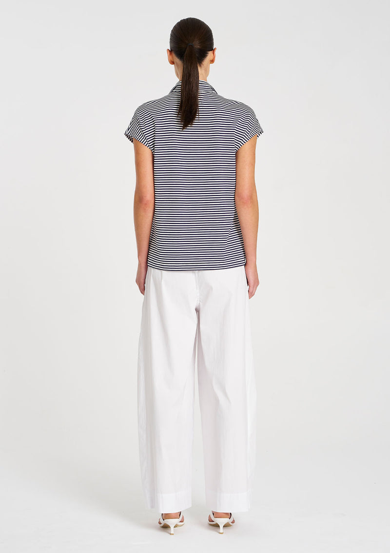 Mela Purdie Yacht Stripe Jersey Henley Tank