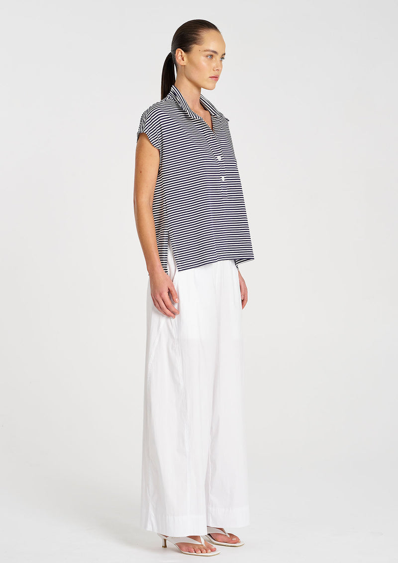 Mela Purdie Yacht Stripe Jersey Henley Tank
